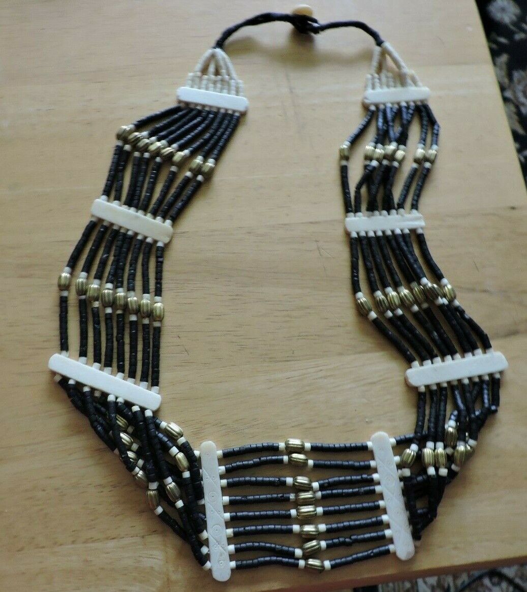 Pawnee Tribe Artist Created : Beaded Belt (32 INCHES Long) Brown and Tan