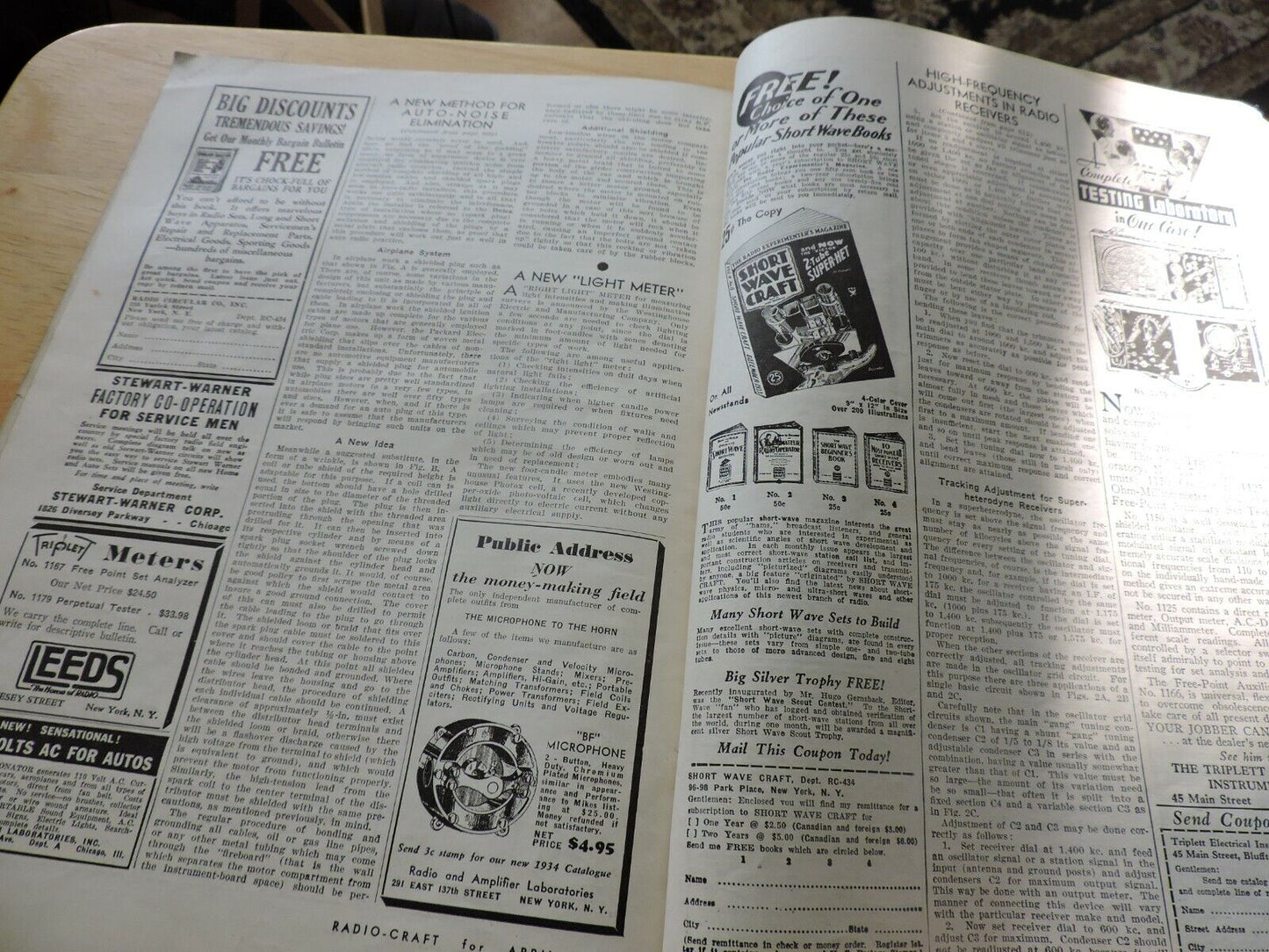 RADIO CRAFT MAGAZINE APRIL  1934
