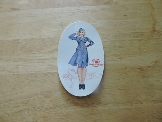 TWA The Transcontinental Sticker--FLIGHT ATTENDANT