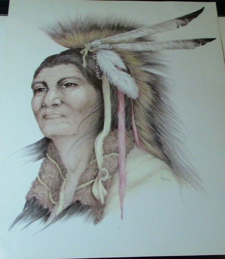 Artist S. Mitchell (Osage Indian Tribe) Presents: Sac/Fox Warrior Print (Signed)