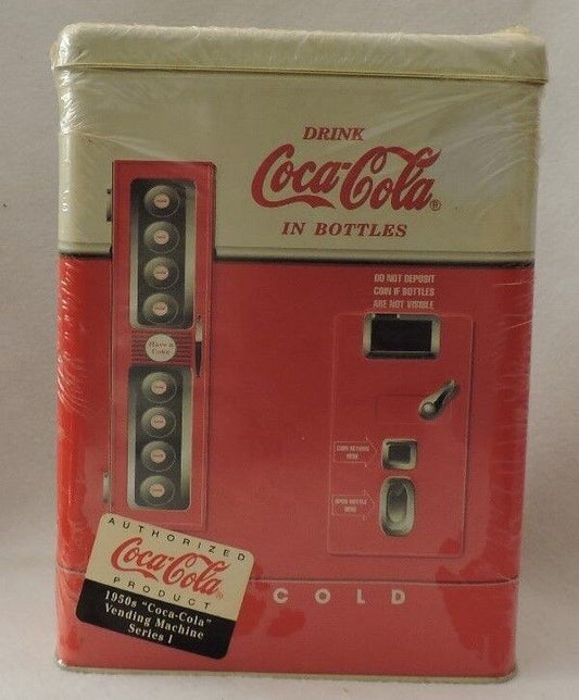 1950s Era replica of a Coca-Cola Vending Machine Tin (1997)-New in Packaging