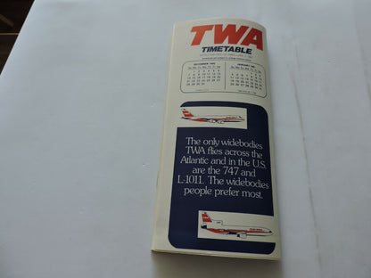 TWA  TIMETABLE   DECEMBER 13, 1980-JANUARY 7,1981