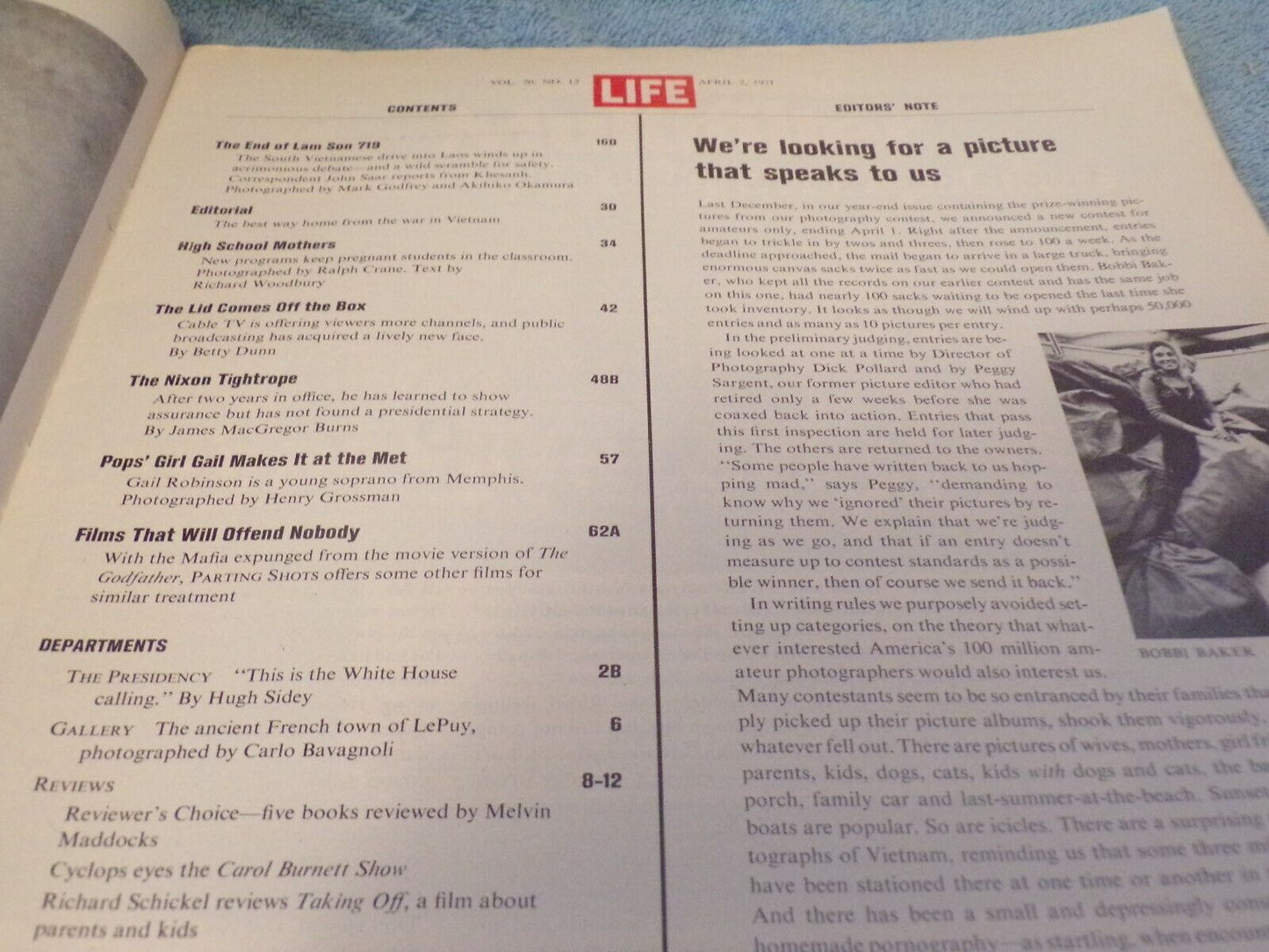 Life Magazine: April 2, 1971 Edition Featuring High School Pregnancy