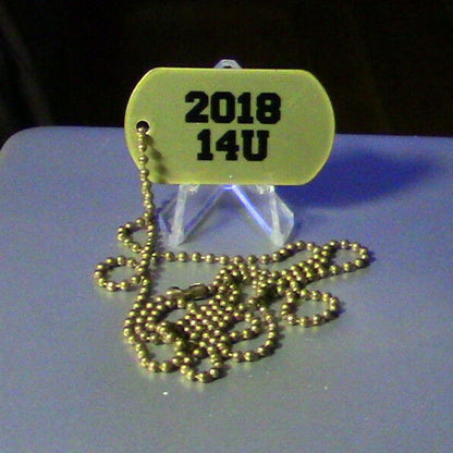 Dog Tag (With Chain) Elite Baseball 2018 14 U