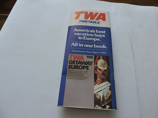 TWA  TIMETABLE MARCH 1-31, 1981