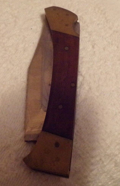 Bronze Handled, Stainless Steel Single Blade Pocket Knife (Locking Blade)