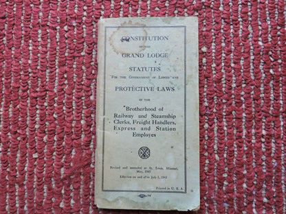 1943 Brotherhood of Railway & Steamship Constitution Grand Lodge Statutes