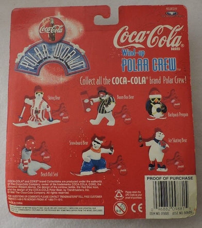 Coca-Cola Wind Up Polar Crew "Snowboard Bear" with Magnetic Snowboard