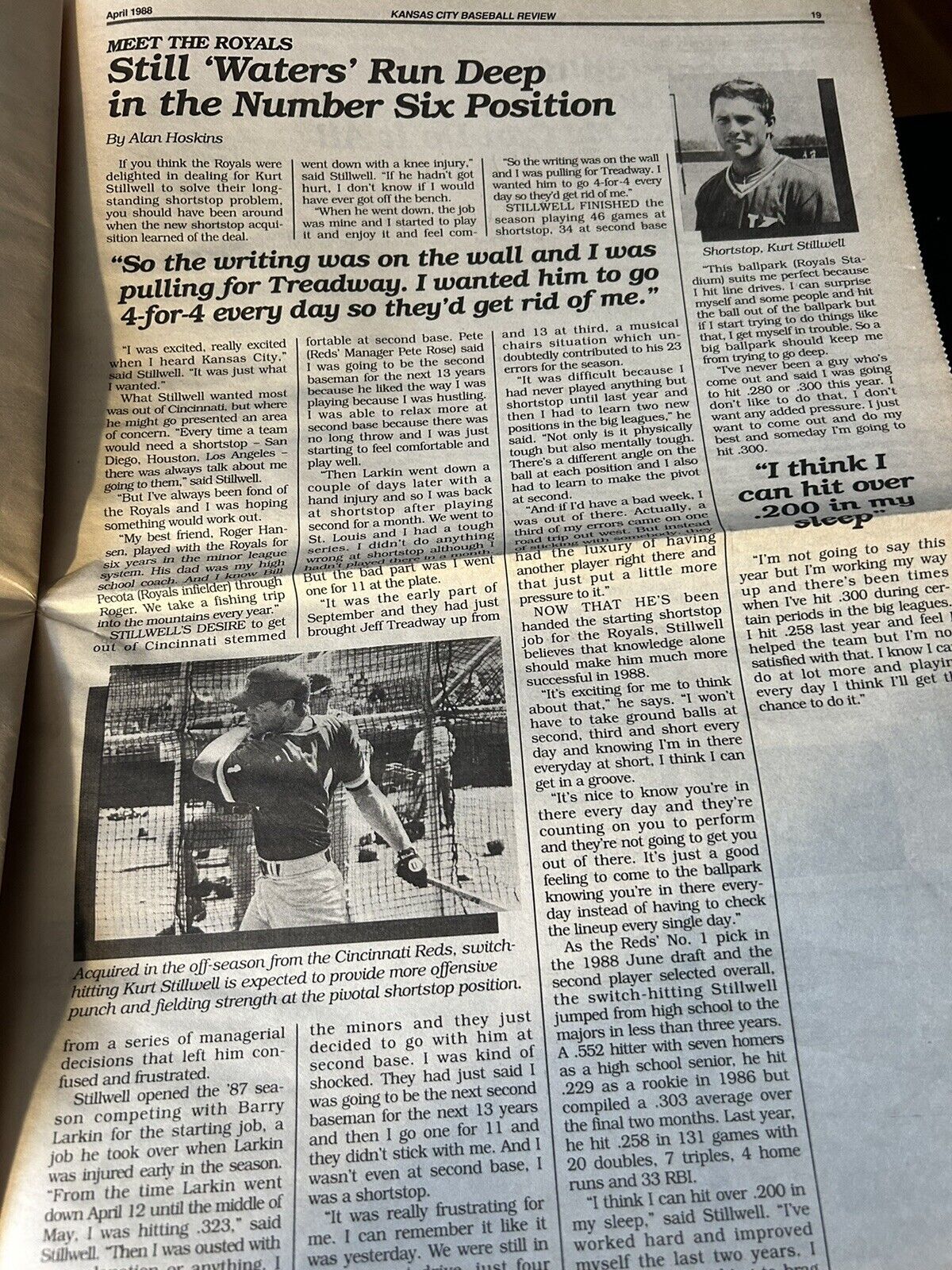 Kansas City Baseball Review Newspaper, April 1988