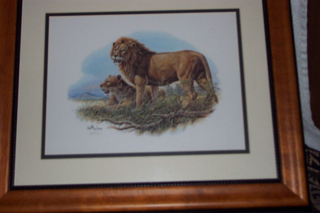 Framed/Signed: Don Balke Fine Art Lithograph (copyrighted in 1988) Lions Den