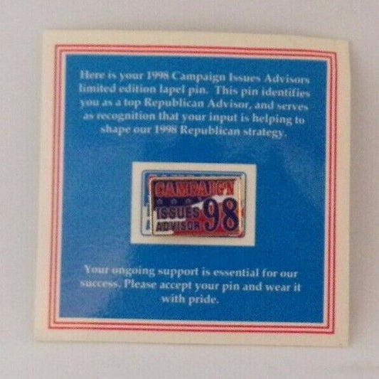 1998 Republican "Campaign Issues Advisor" Lapel Pin