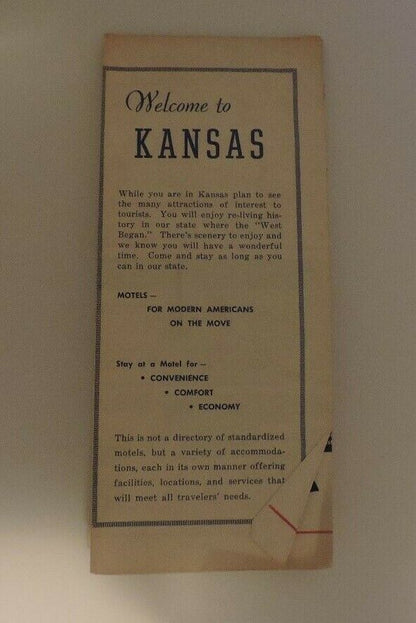 Vintage (60's) Welcome To Kansas Folding Map