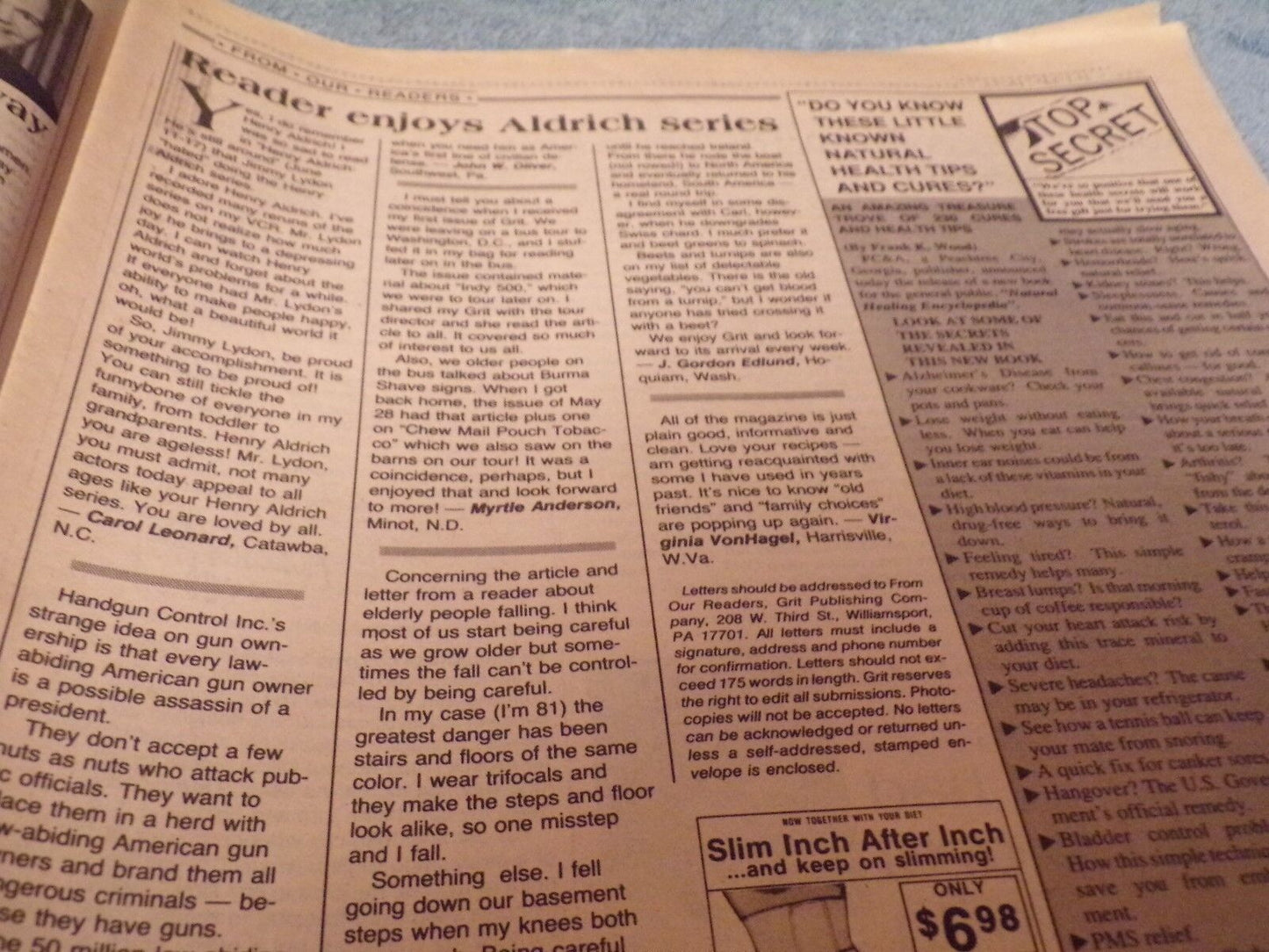 Grit: America's Family Newspaper (July 9-15, 1989 Edition)