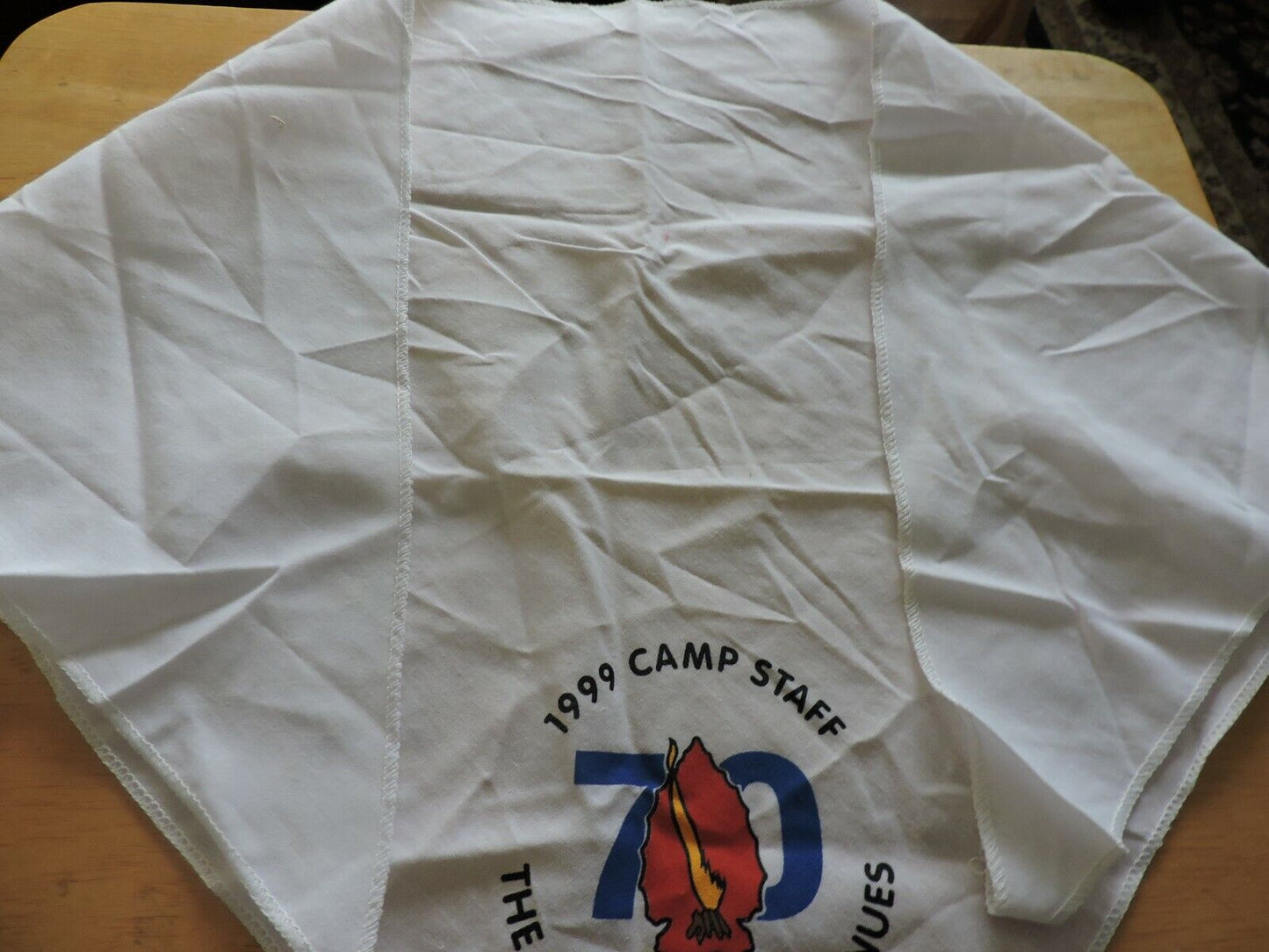 OFFICIAL BSA WHITE 1999 CAMP STAFF 70 YEARS THE TRADITION CONTINUES" NECKERCHIEF