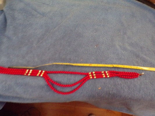 Bright Red Beaded Necklace (12