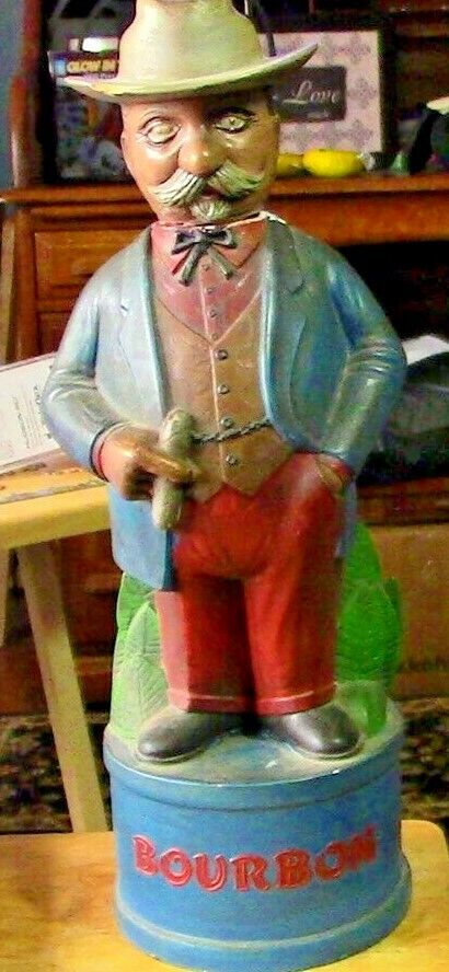 Vintage Hand Painted Porcelain Bourbon Decanter: "The Colonel"