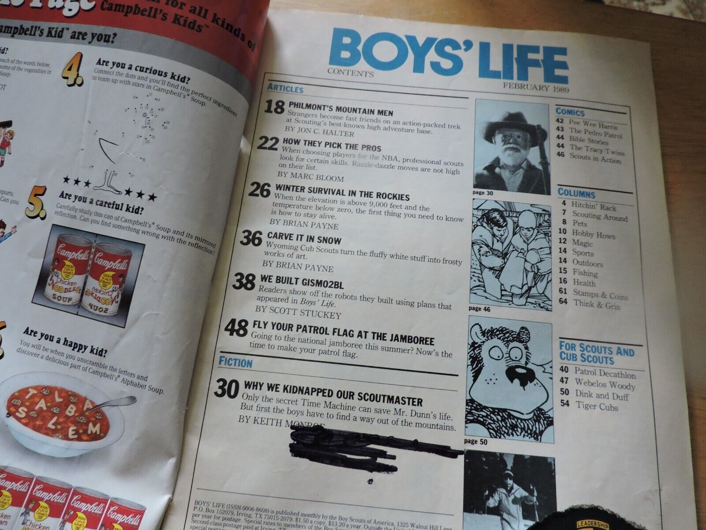 BOYS' LIFE MAGAZINE:  FEBRUARY 1989 BE PREPARED FOR A ROCKY MOUNTAIN WINTER