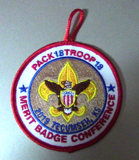 BSA: Pack/Troop 18 (Tecumseh,Ks.)  2019 Merit Badge Conference Button Patch