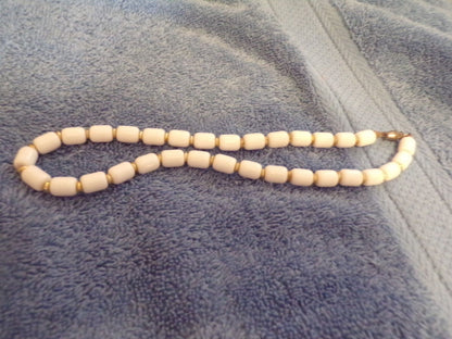 7" White Beaded Choker  Necklace