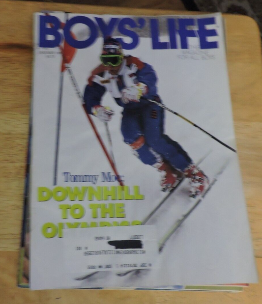 BOYS' LIFE MAGAZINE: JANUARY 1991 TOMMY MOE: DOWNHILL TO THE OLYMPICS