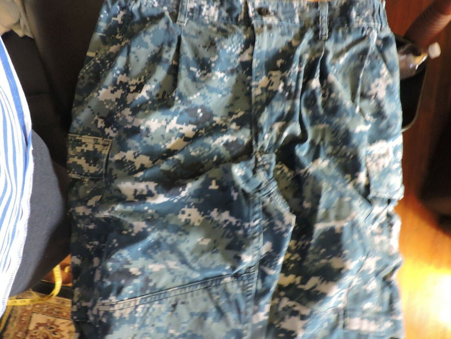 MILITARY ISSUE NAVY BLUE CAMOFLOUGE PANTS 32 INCH WAIST 29 INSEAM