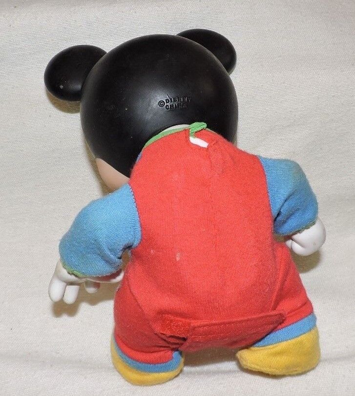 Vintage Mickey Mouse Plosh Doll with Rattling Toy (Battery Operated)-WORKS