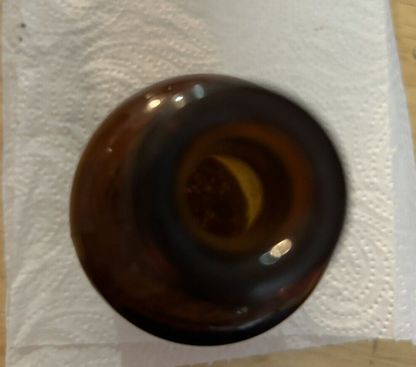 EMPTY BROWN GLASS MEDICINE BOTTLE 4.75X2 INCHES