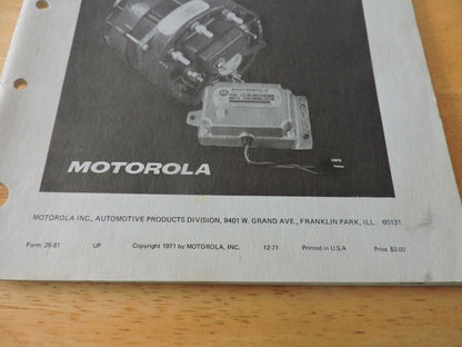 ELECTRONIC ALTERNATOR SYSTEMS SERVICE MANUAL  1971 SA SERIES