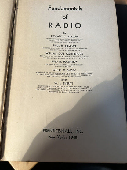 Hardcover: Fundamentals of Radio, 1942