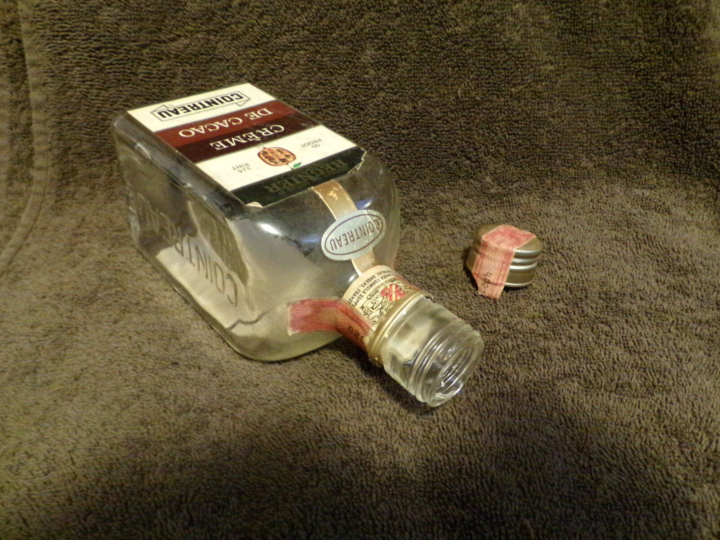 Vintage Cointreau Amber Liqueur Bottle 3/4 Pint Size (Empty) - Gorgeous!!