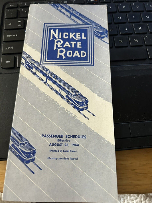 Nickel Rate Road Passenger Schedule AUGUST 23,  1964