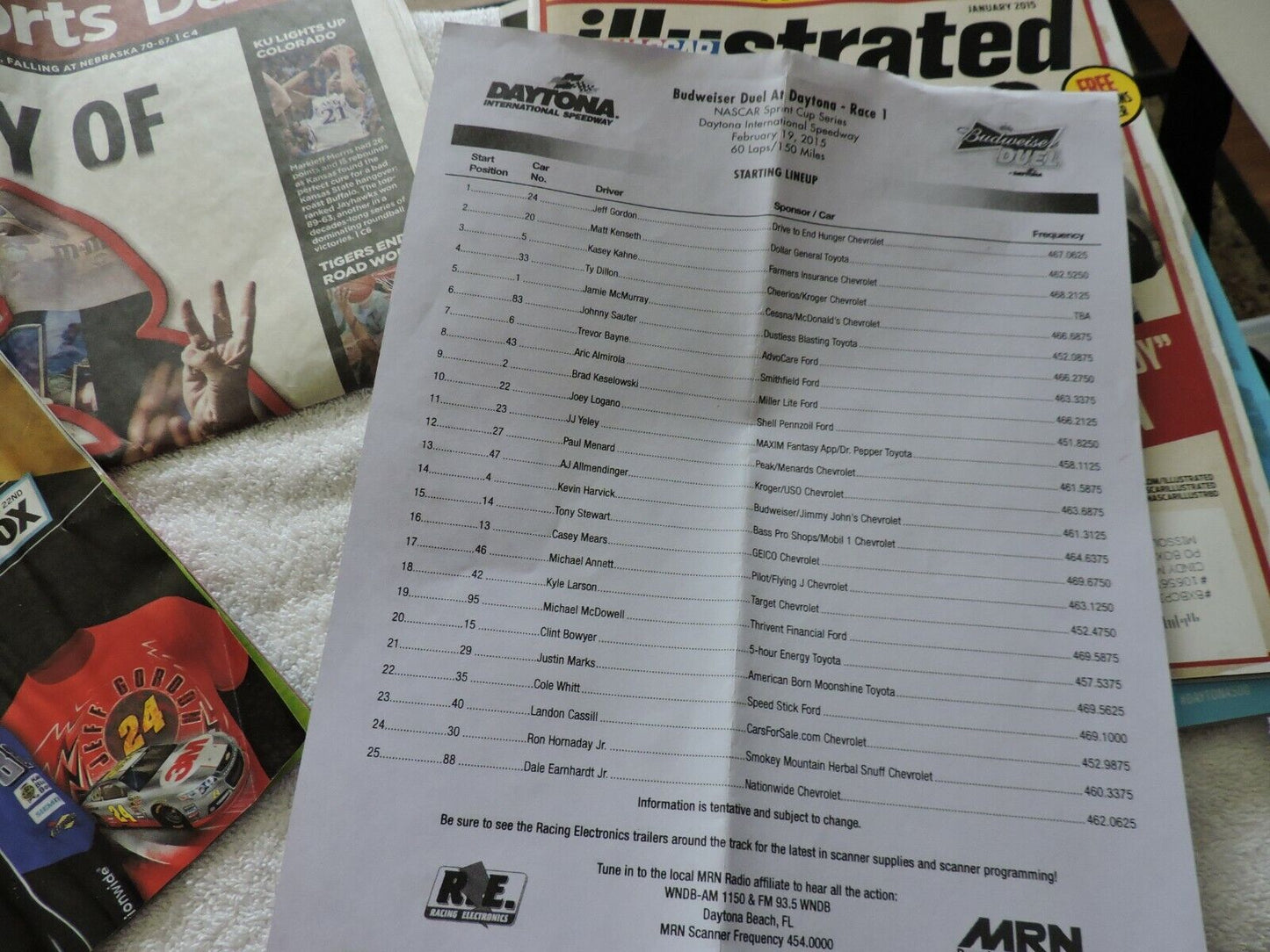 RACING SOUVENIRS: NEWSPAPER, 2011: TICKETS,  DAYTONA, NASCAR ILLUSTRATED, DAY