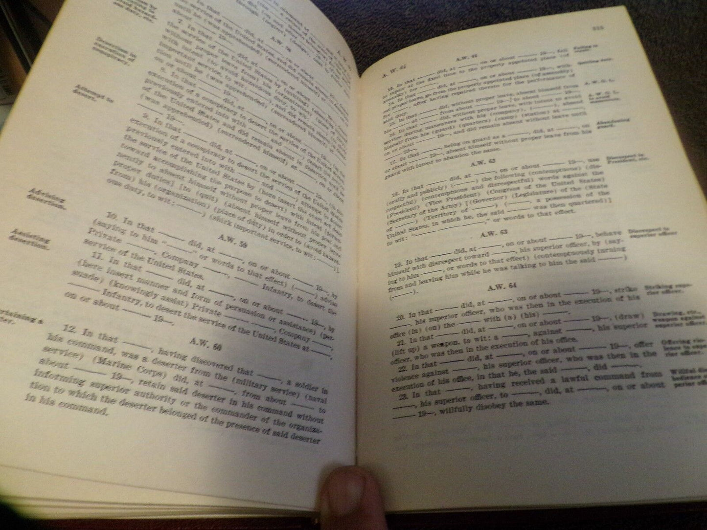 Manual For Courts-Martial, Printed 1949 by order of the President