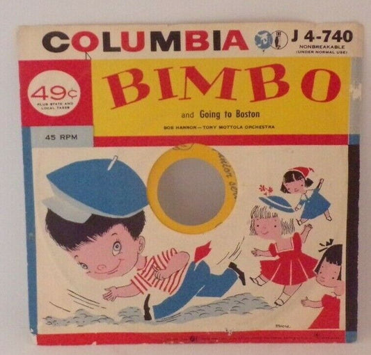 Columbia Records Presents: Bimbo and Going to Boston Childrens Record, 45 RPM