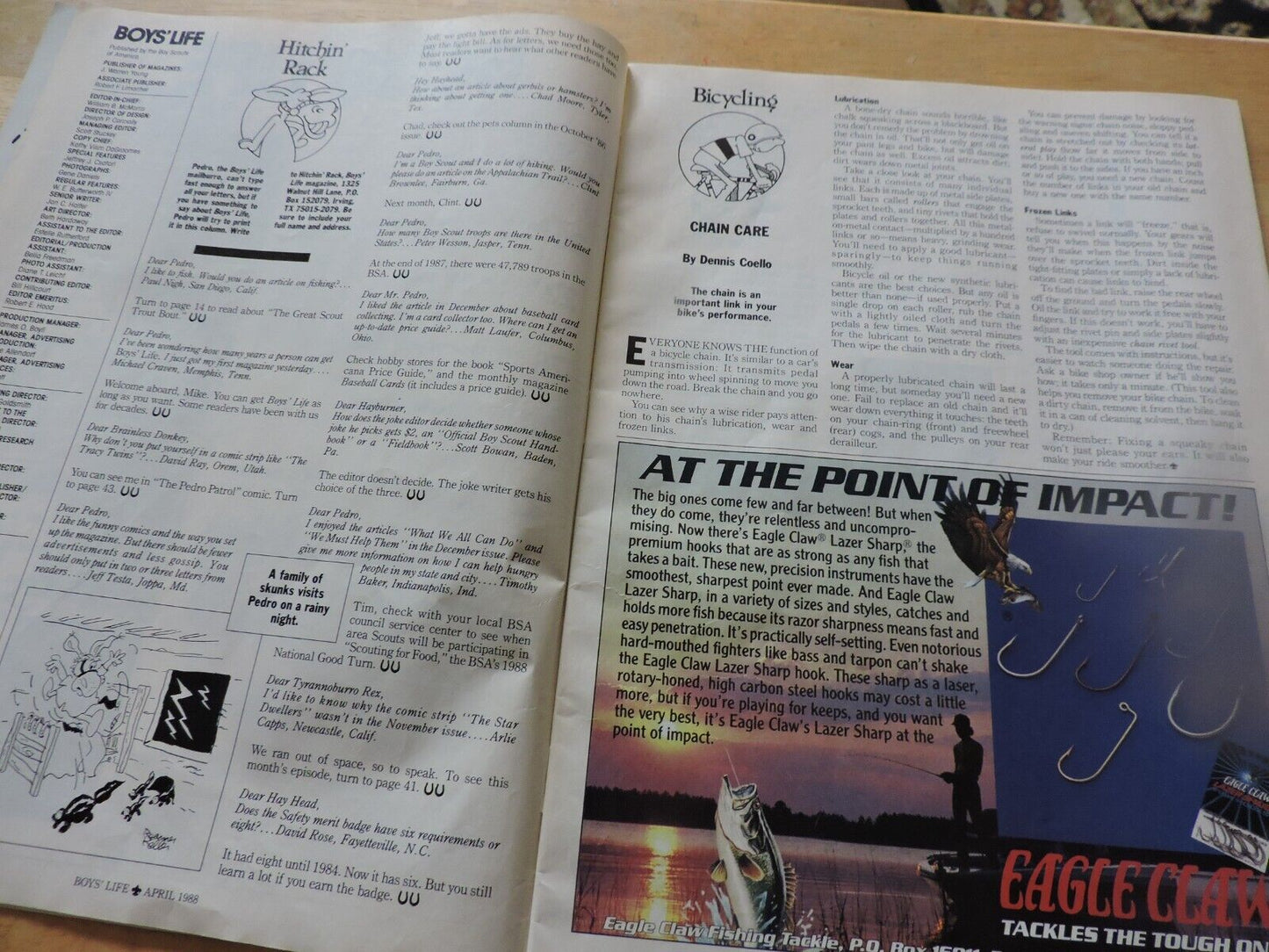 BOYS' LIFE MAGAZINE-APRIL 1988--THE GREAT SCOUT TROUT BOUT