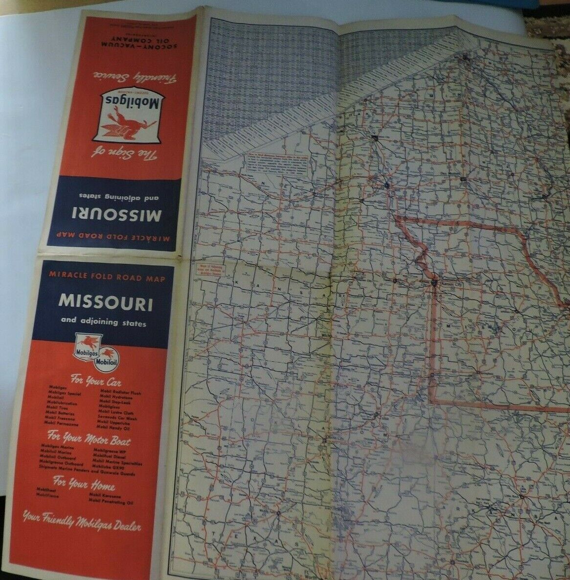 MIRACLE FOLD ROAD MAP OF  MISSOURI  (MOBIL)