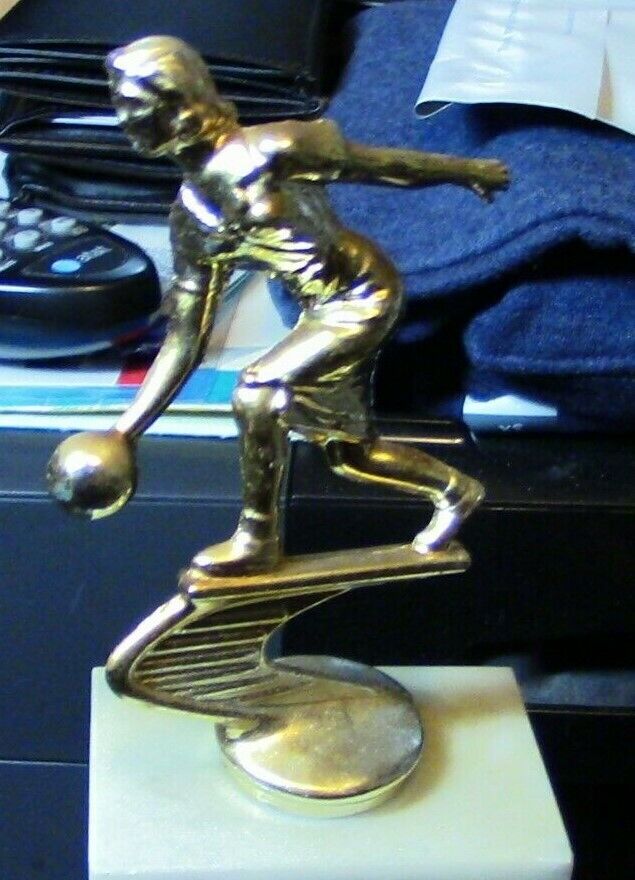 Bowling Trophy (Ready for a new engraving plate) 14" Tall