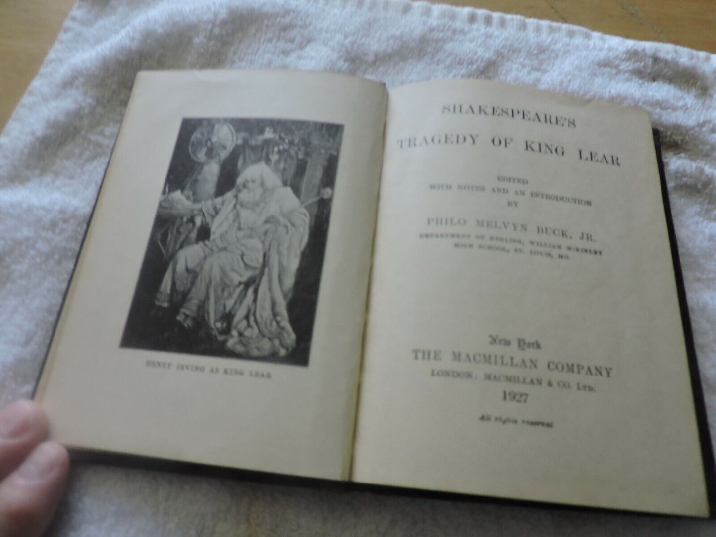 SHAKESPEARE'S KING LEAR--THE MACMILLIAM POCKET CLASSICS--1927
