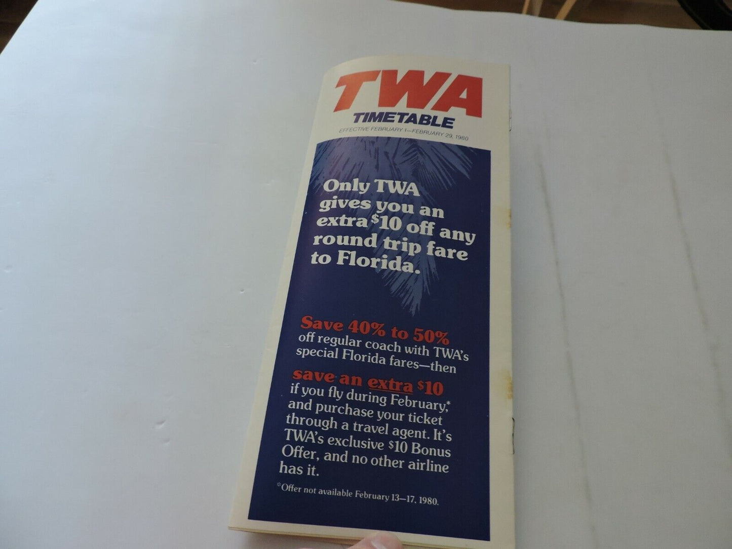 TWA  TIMETABLE FEBRUARY 1-FEBRUARY 29, 1980