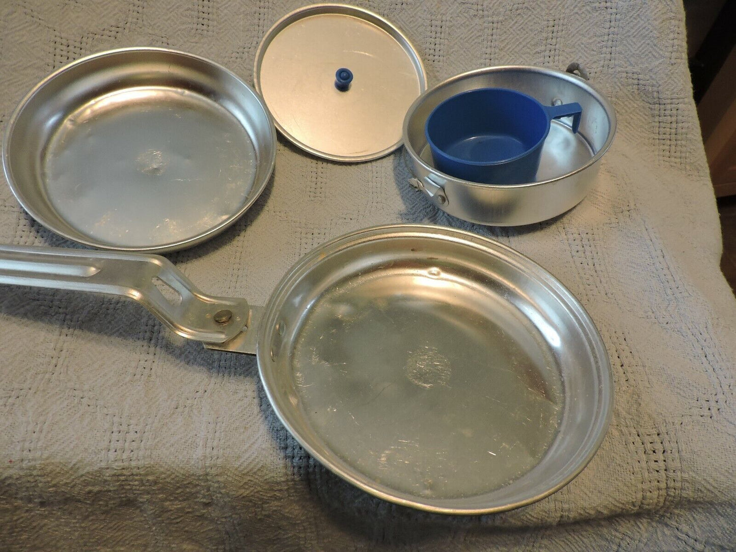 BSA-Aluminum Mess Kit--skillet  with lid/eating dish, pan with lid, cup