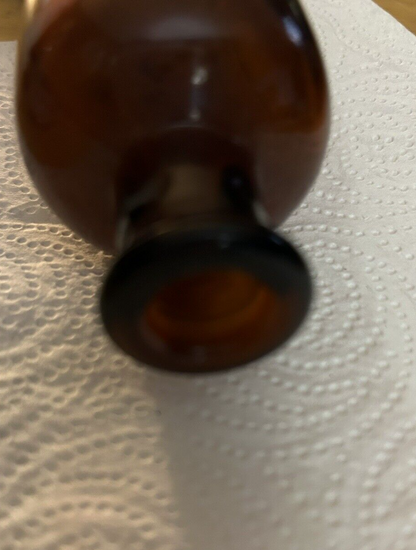 EMPTY BROWN GLASS MEDICINE BOTTLE 4.75X2 INCHES