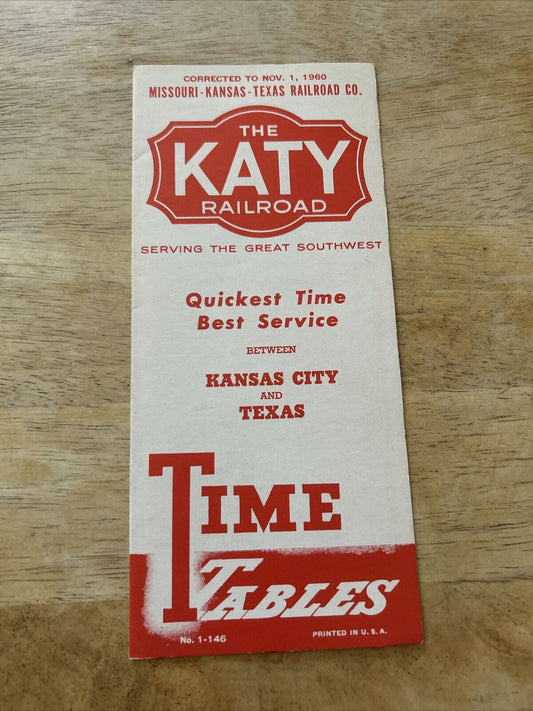 The Katy Railroad Time Tables Nov 1 1960
