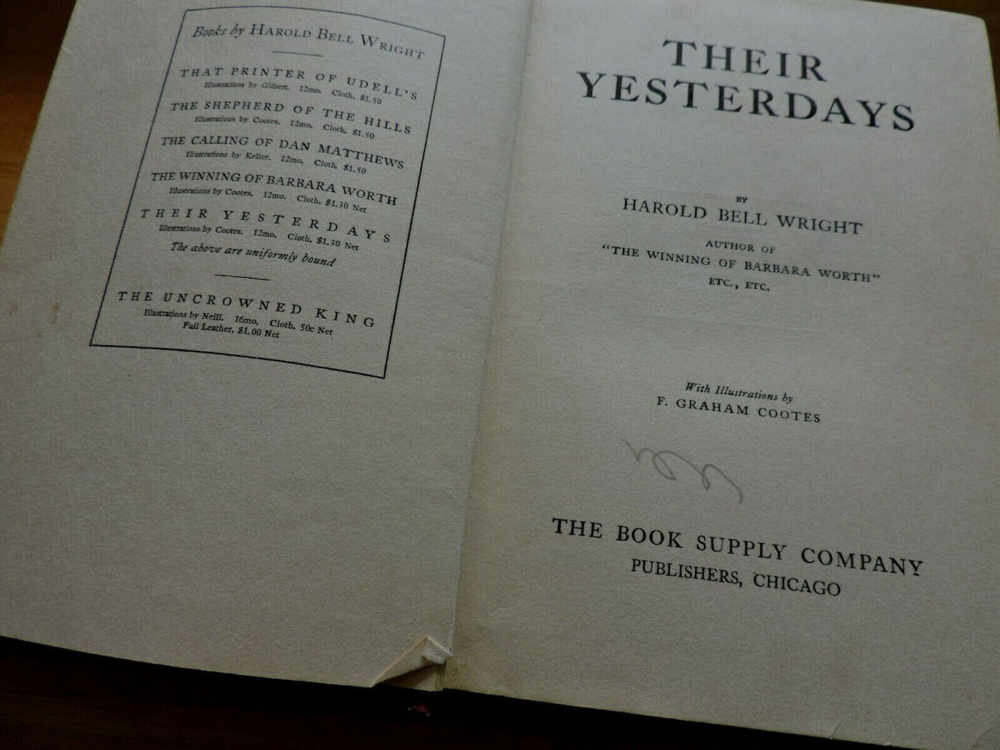 THIER YESTERDAYS  BY  HAROLD BELL WRIGHT 1912