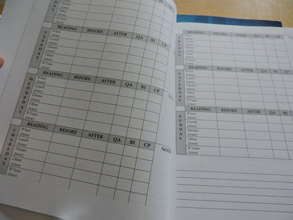 BLOOD SUGAR MOITORING DIARY BOOK