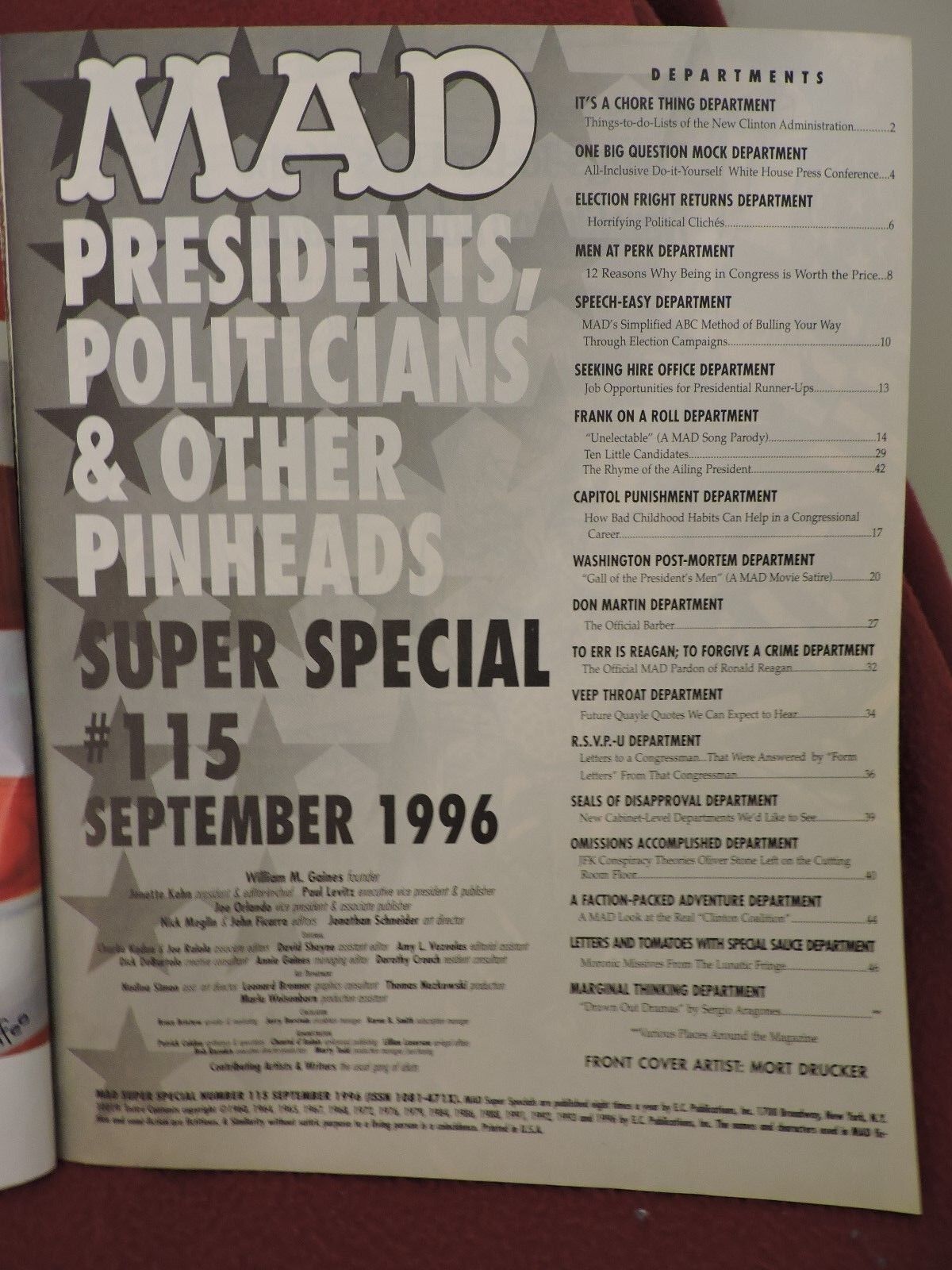 MAD SUPER SPECIAL #115 1996 SEPT PRESIDENTS,POLITICIANS & OTHER PINHEADS