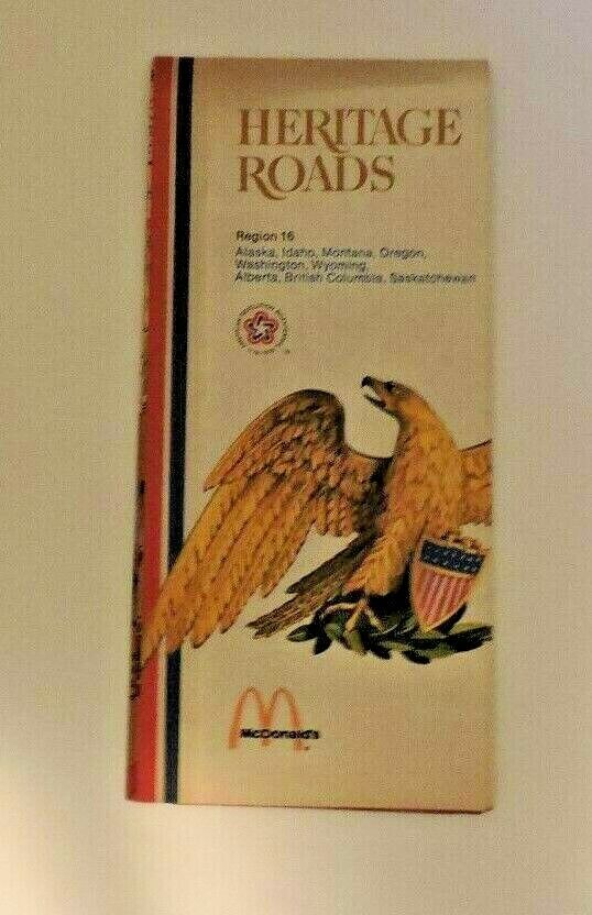 Vintage Heritage Roads Region 16 Folding Map (McDonalds Ad)