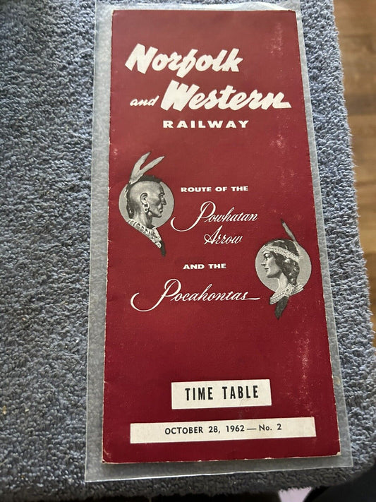RAILROAD TIMETABLE: NORFOLK AND WESTERN RAILWAY OCTOBER 28, 1962
