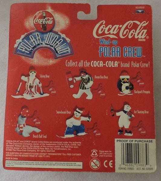 Vintage Coca-Cola Wind-up Polar Crew Boom Box Bear 