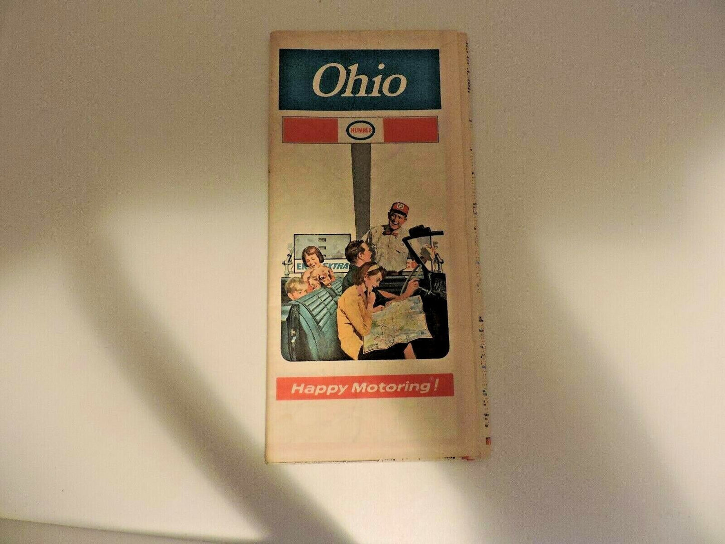 Vintage Ohio Folding Map Produced By Humble