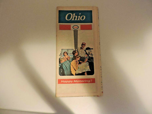 Vintage Ohio Folding Map Produced By Humble